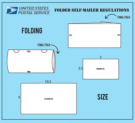 foldable self mailers sizes